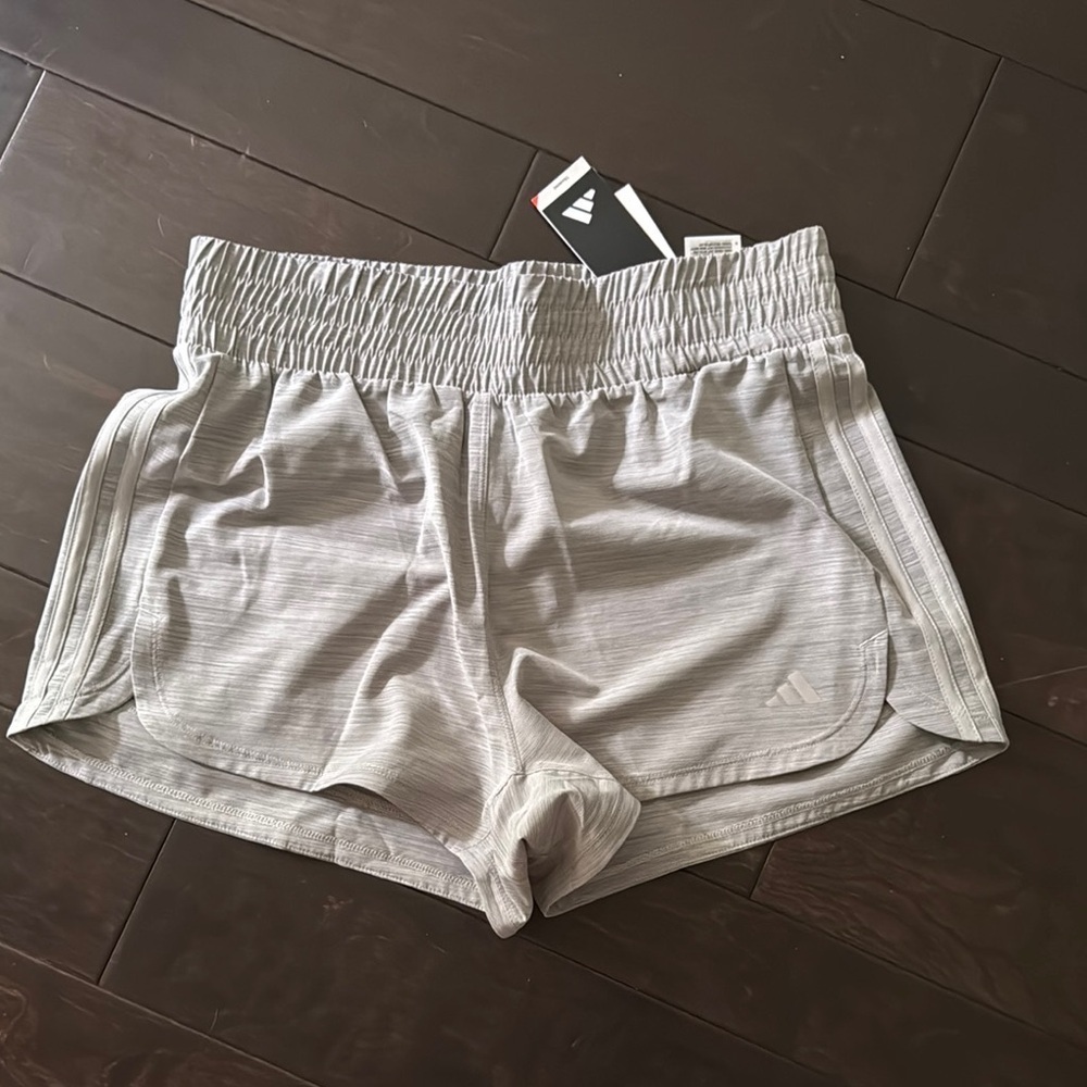 Adidas Gray pacer Athletic Shorts with Elastic Waistband NWT L
